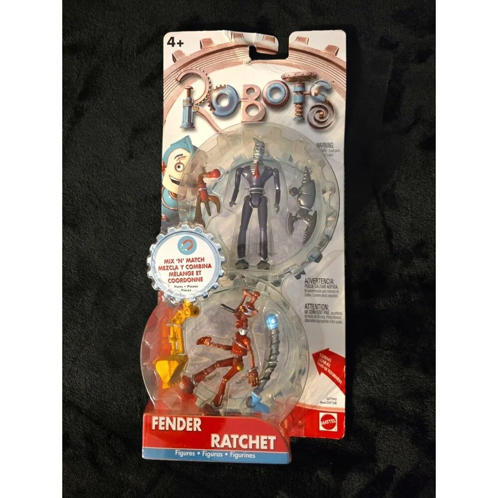 Robots Movie Fender and Ratchet Action Figures Mattel 2004. FACTORY SEALED